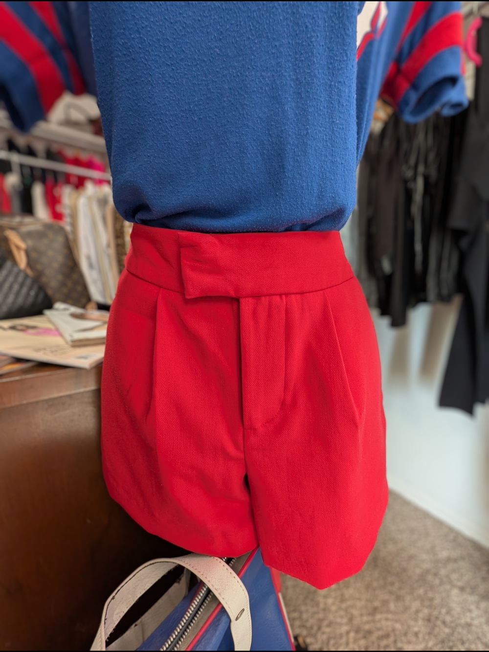 a new day Red High-Waist Pleated Tailored Shorts - Picture 3 of 5